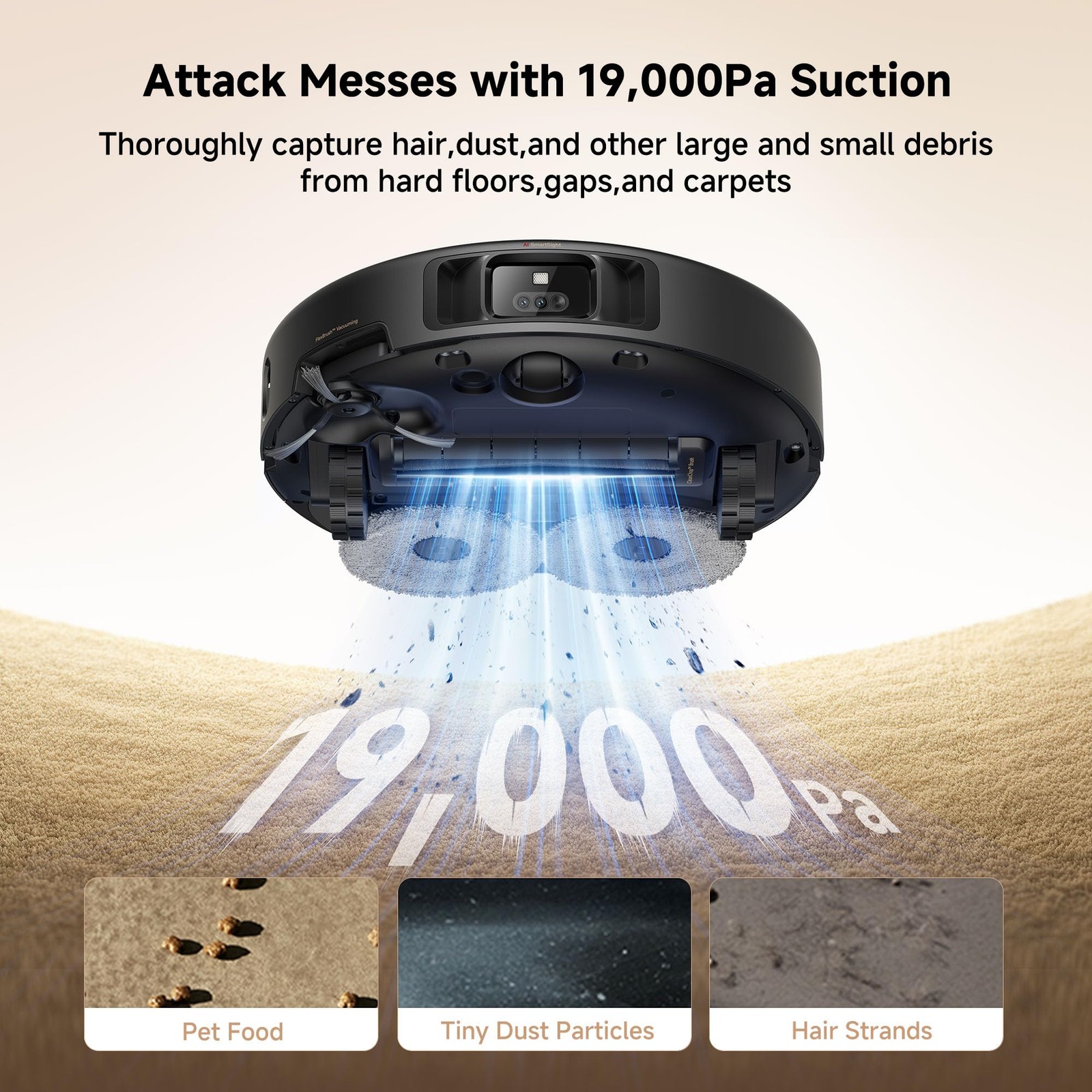Robot Vacuum Mop 19000Pa Suction Auto Empty Refill Black MOVA P50 Ultra Brush gallery