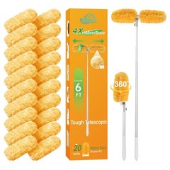6ft Extendable Duster with 20 Refills, 360° Heavy Duty Microfiber Kit for Cleani