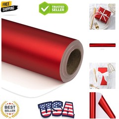 Red Metallic Wrapping Paper – Solid Color Matte Gift Wrap Paper Jumbo Roll Pe…