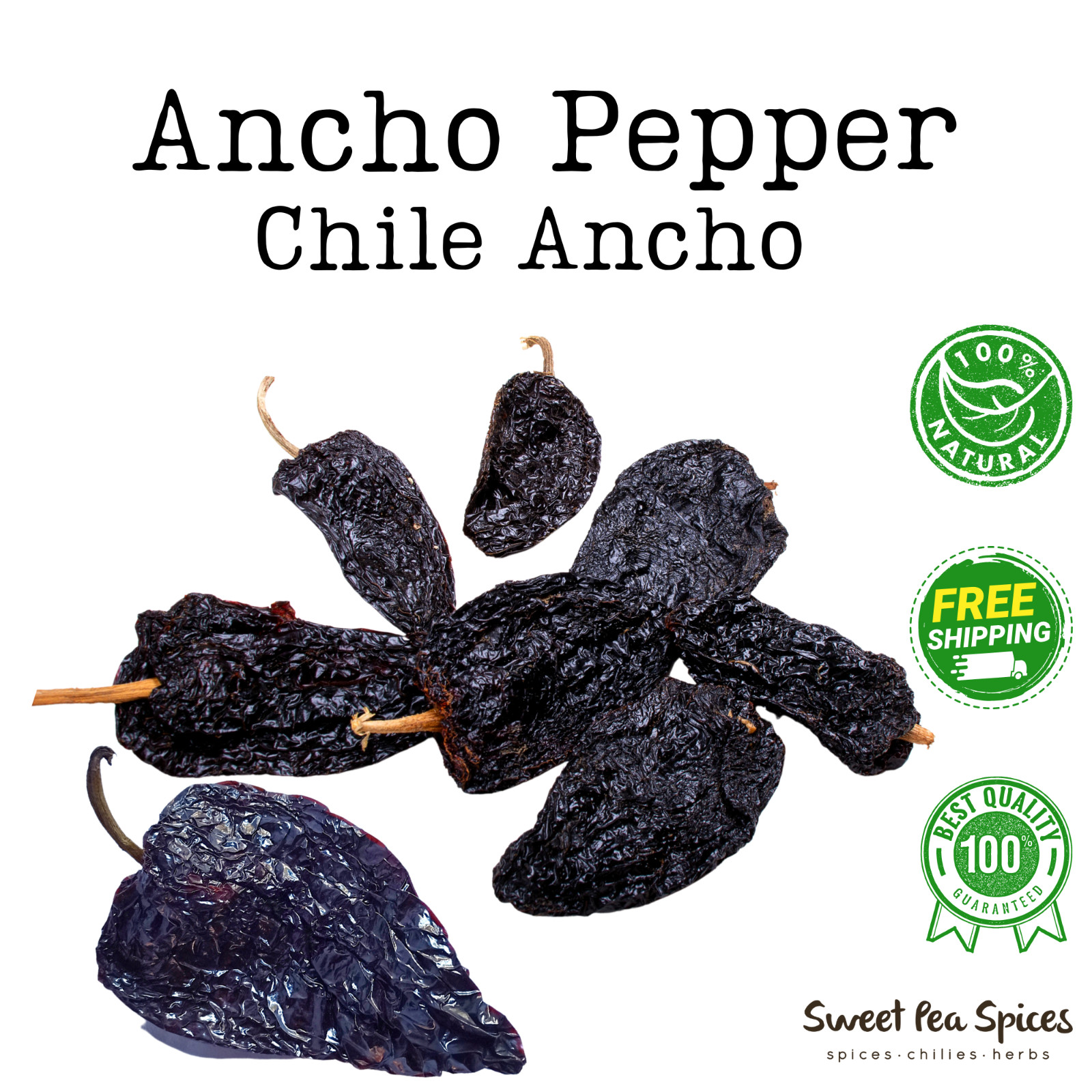 Ancho Chile Dried 2 Lb - Deep Flavored Dark Red Pepper gallery