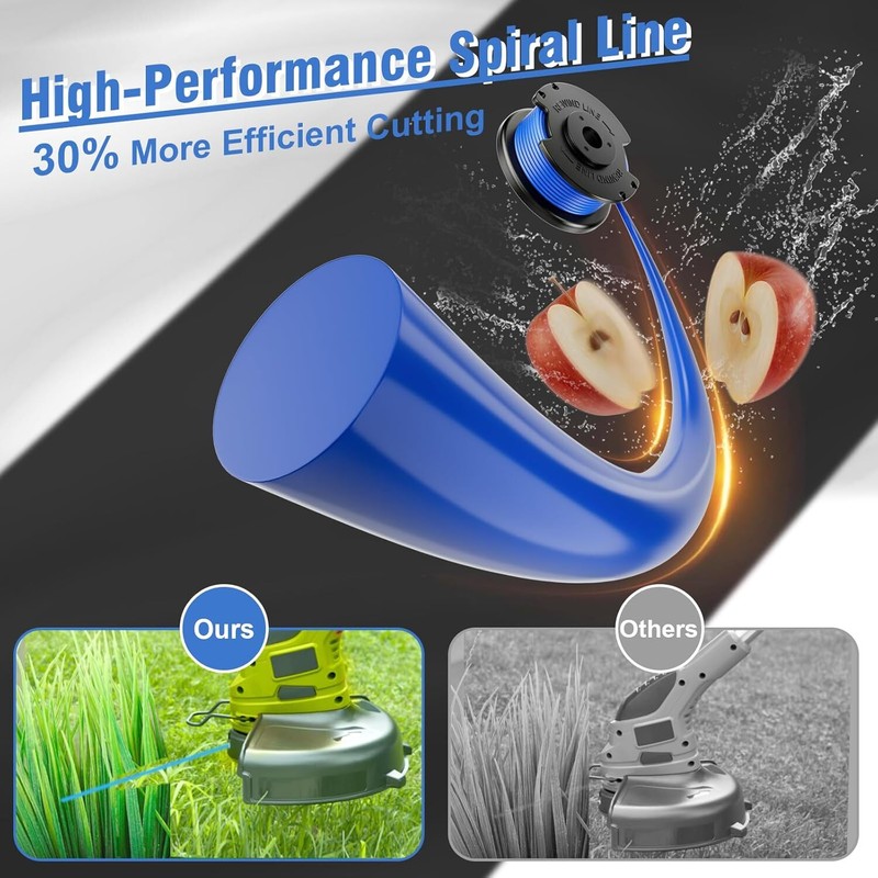 9Pack For Ryobi Spool One+String Trimmer Line 18V 24V 40V Weed Eater with 3 Cap gallery