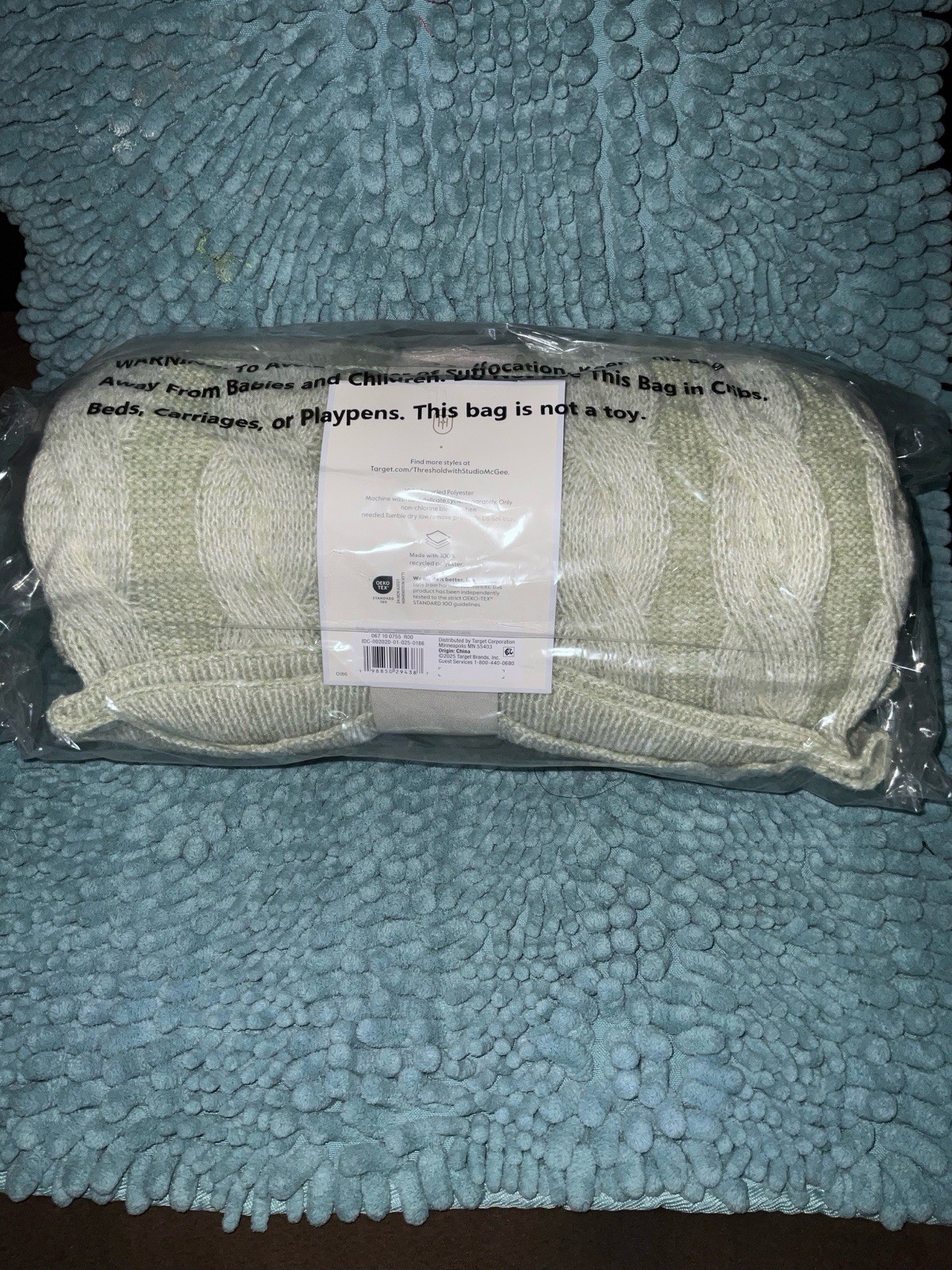 Threshold Studio McGee Knit Throw Blanket Green Soft Cozy 50 in x 60 in NEW gallery