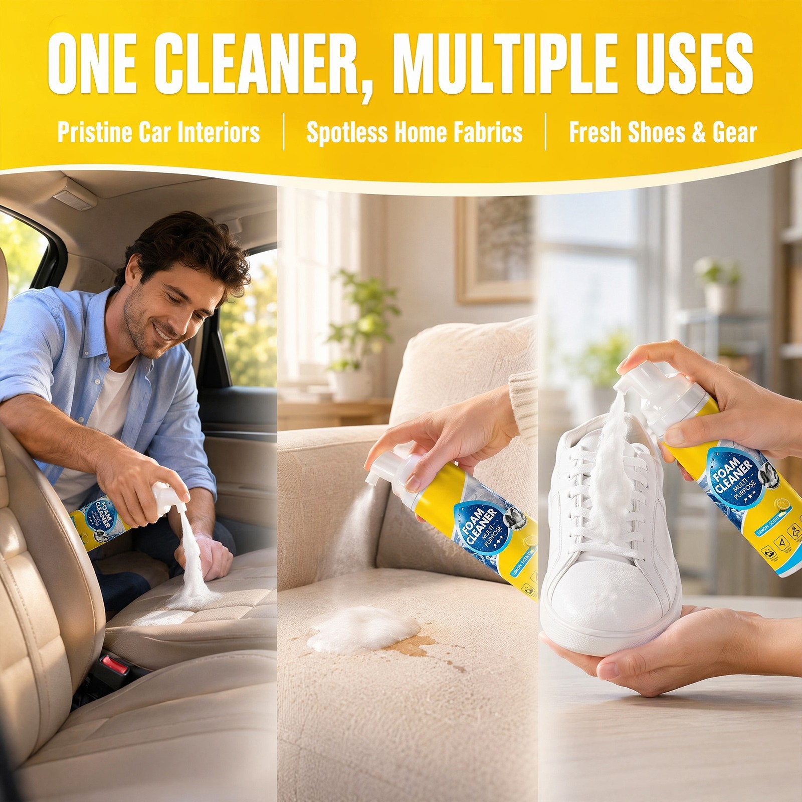 4-in-1 Multi-Enzyme Foam Cleaner, All-Purpose Spray 5oz with Sponge & Towel gallery
