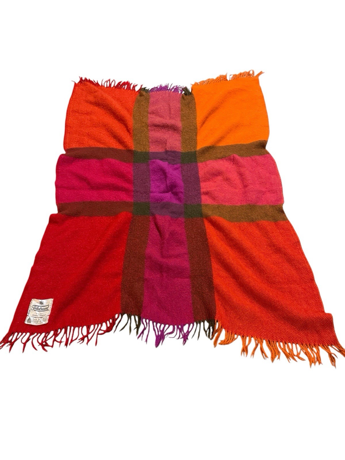 Tidstrand Pure New Wool Throw Blanket Plaid Fringe Sweden Christina Westman gallery
