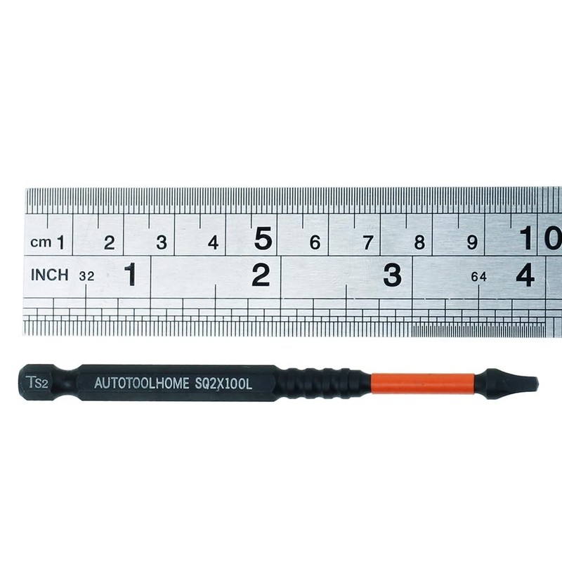 AUTOTOOLHOME 10 Pack #2 Square Driver Bit 4 inch Long 4inch, Black gallery