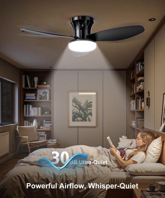 1/2Pack 36 Inch Ceiling Fan with Light and Remote Small Low Profile Ceiling Fan gallery