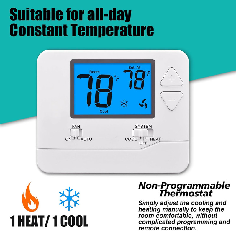 Non-Programmable Thermostats for Home 1 Heat/1 Cool Conventional Single-Stage gallery