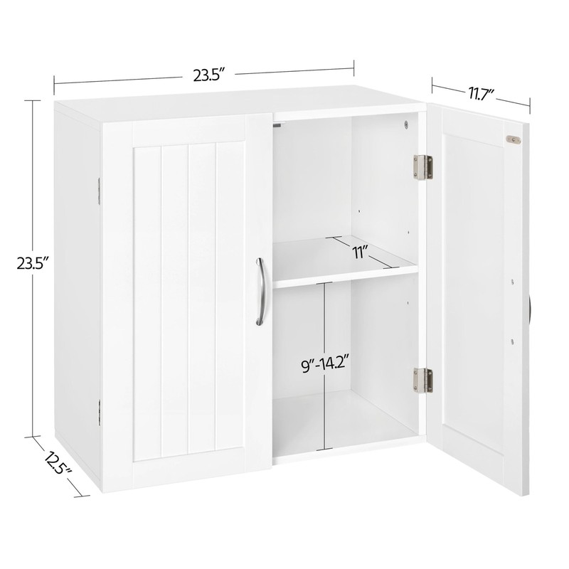 Bathroom Wall Cabinet w/Adjustable Shelf, Kitchen Storage Cupboard Cabinet,White gallery