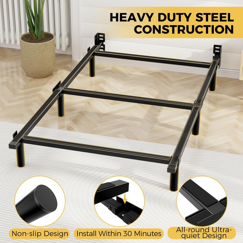Twin Bed Frame, 7 Inch Basics Metal Bed Frame, Heavy Duty 9-Leg Base for Box ... gallery