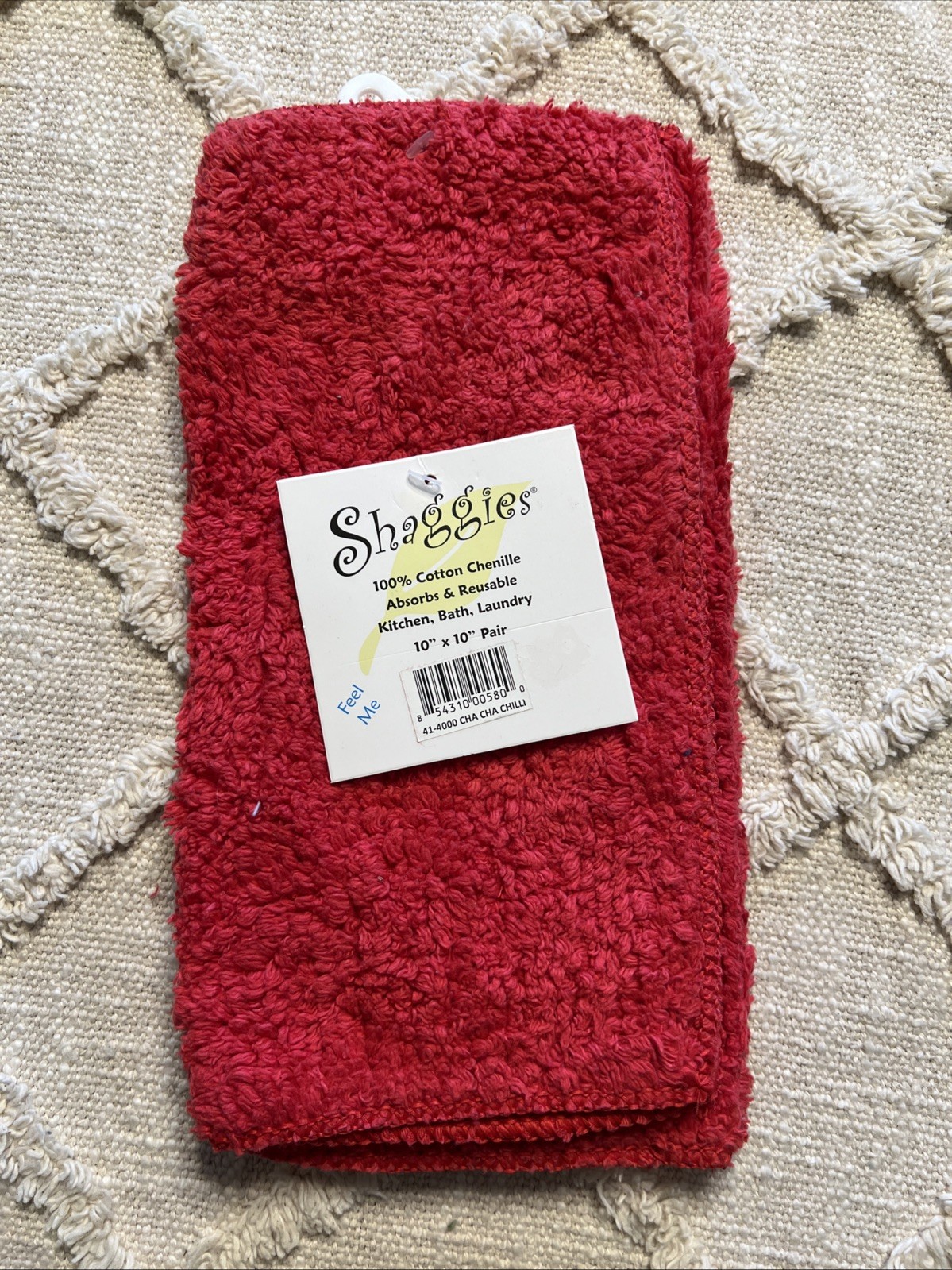 Janey Lynn’s Designs Shaggies Cha Cha Chili Washcloths New 10 X 10 Kitchen Bath gallery