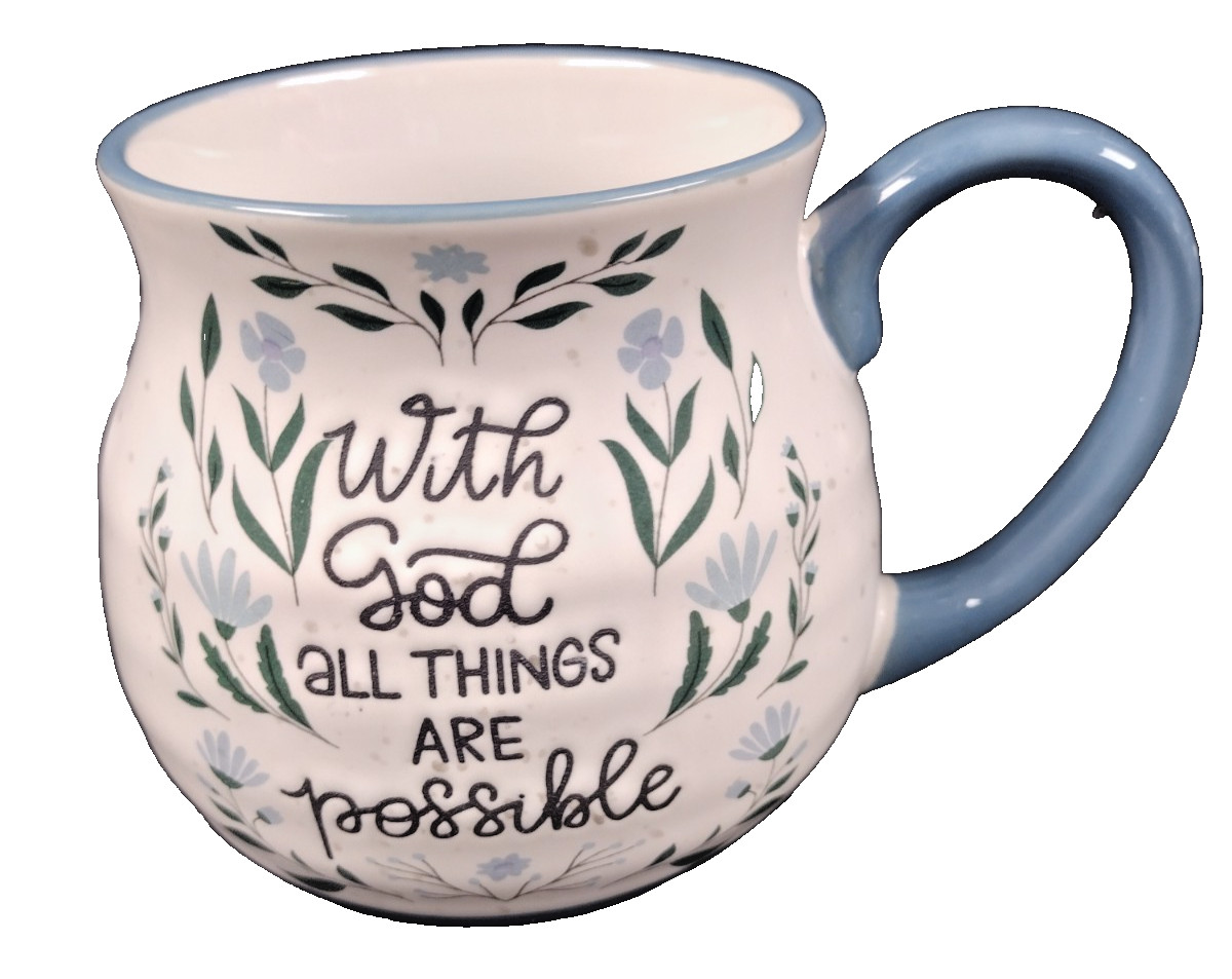 Joyful Positive Quote "With God All Things Are Possible" Ceramic 16oz Mug gallery