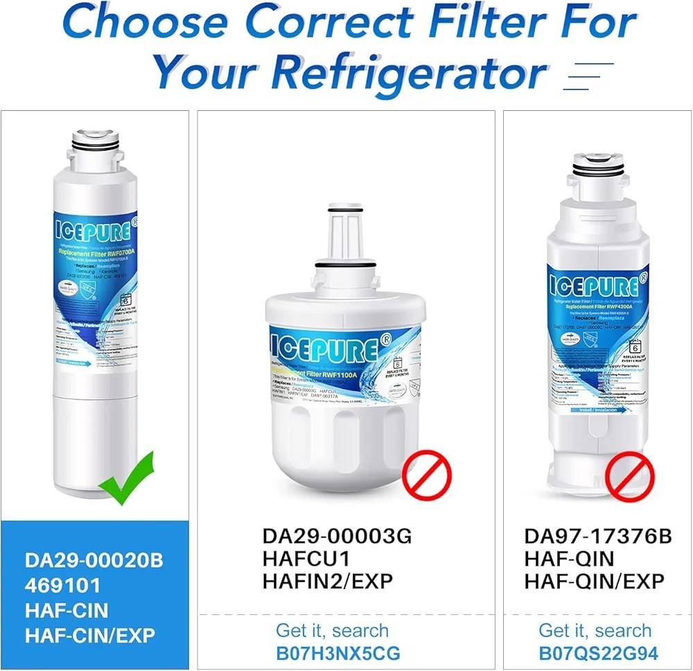 Fit For Samsung DA29-00020B HAF-CIN/EXP Refrigerator Water Filter 3 PACK Icepure gallery
