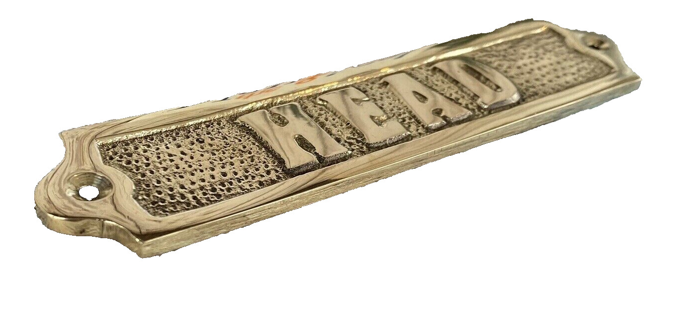 Solid Brass "Head" Door Sign - Nautical Wall Decor - Boat Cabin Bath gallery