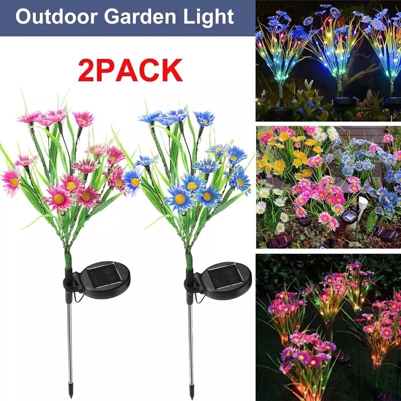 1-4Pack Solar Garden Lights LED Daisy Flower Stake Lamp Outdoor Yard Patio Decor gallery