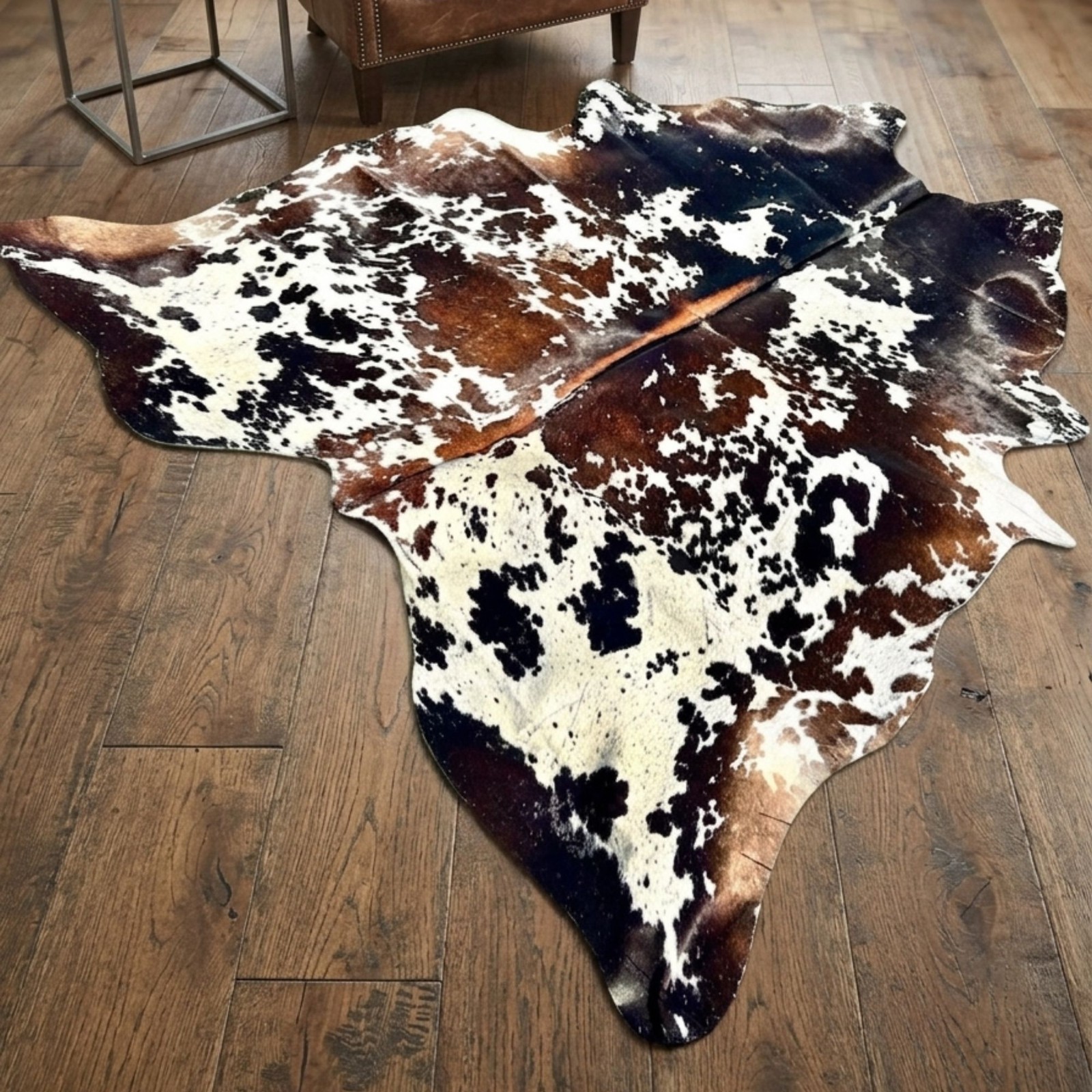 Genuine Brown White Cowhide Rug Real Brazilian Hair On Cowhide Leather Rug gallery