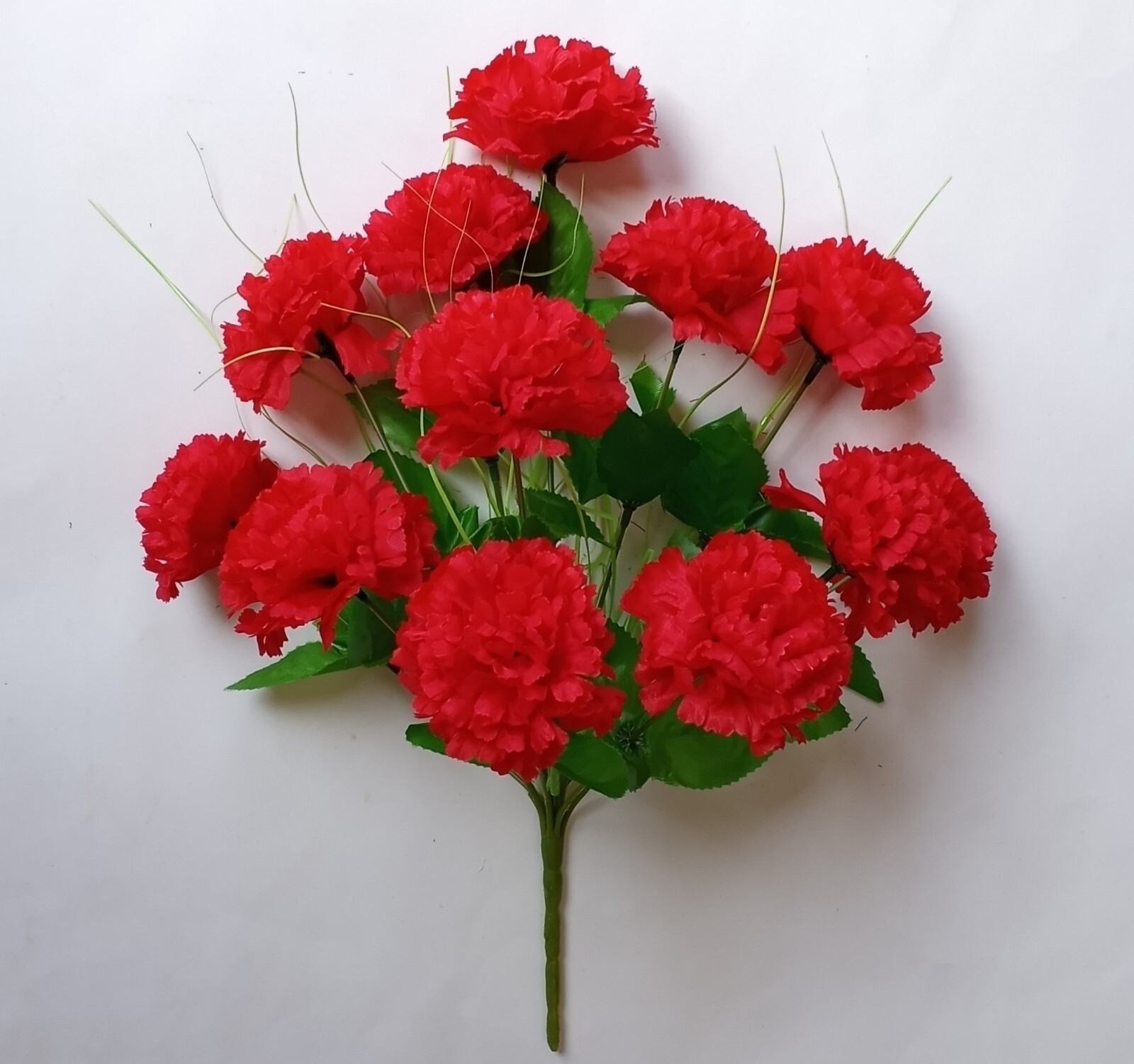 Red Carnation Bush 12-Bloom 17"H Silk Fake Flower Holiday In/Outdoor Decor USA gallery