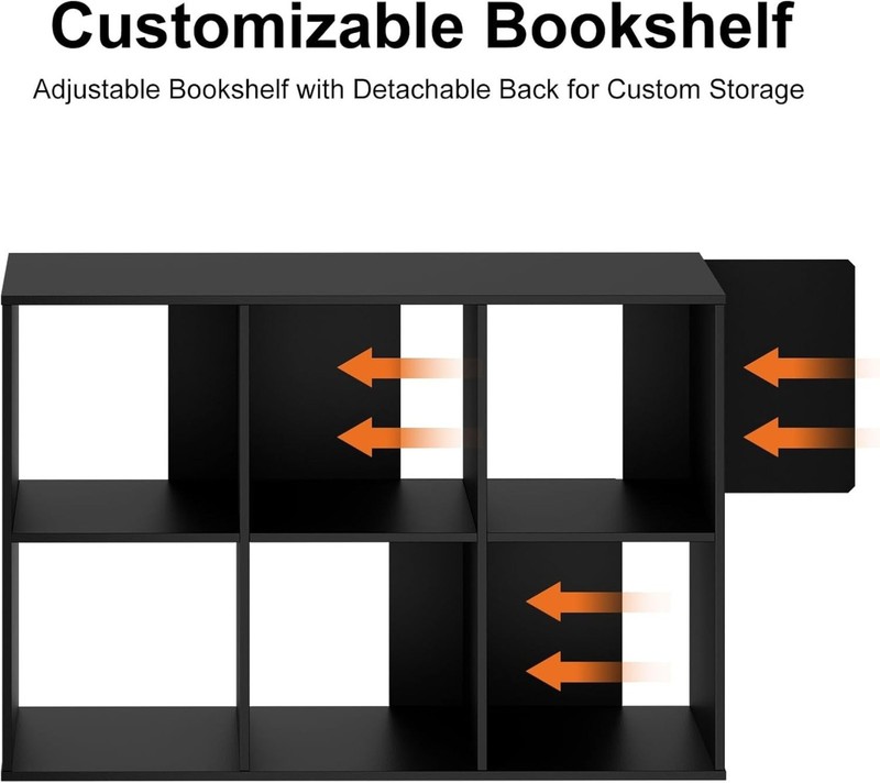 6 / 8 / 9 Cube Storage Organizer Open Cube Bookshelf with 3 Removable Back Panel gallery