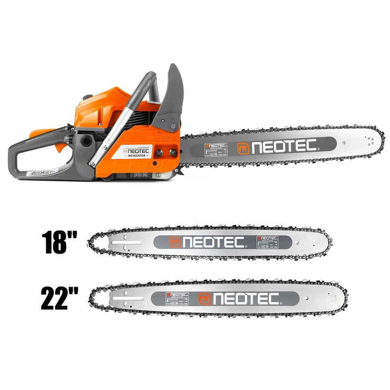 62cc Gas Powered Chainsaw with 2PCS Guide Bar Saw Chain 2-Stroke Engine Cut Wood gallery