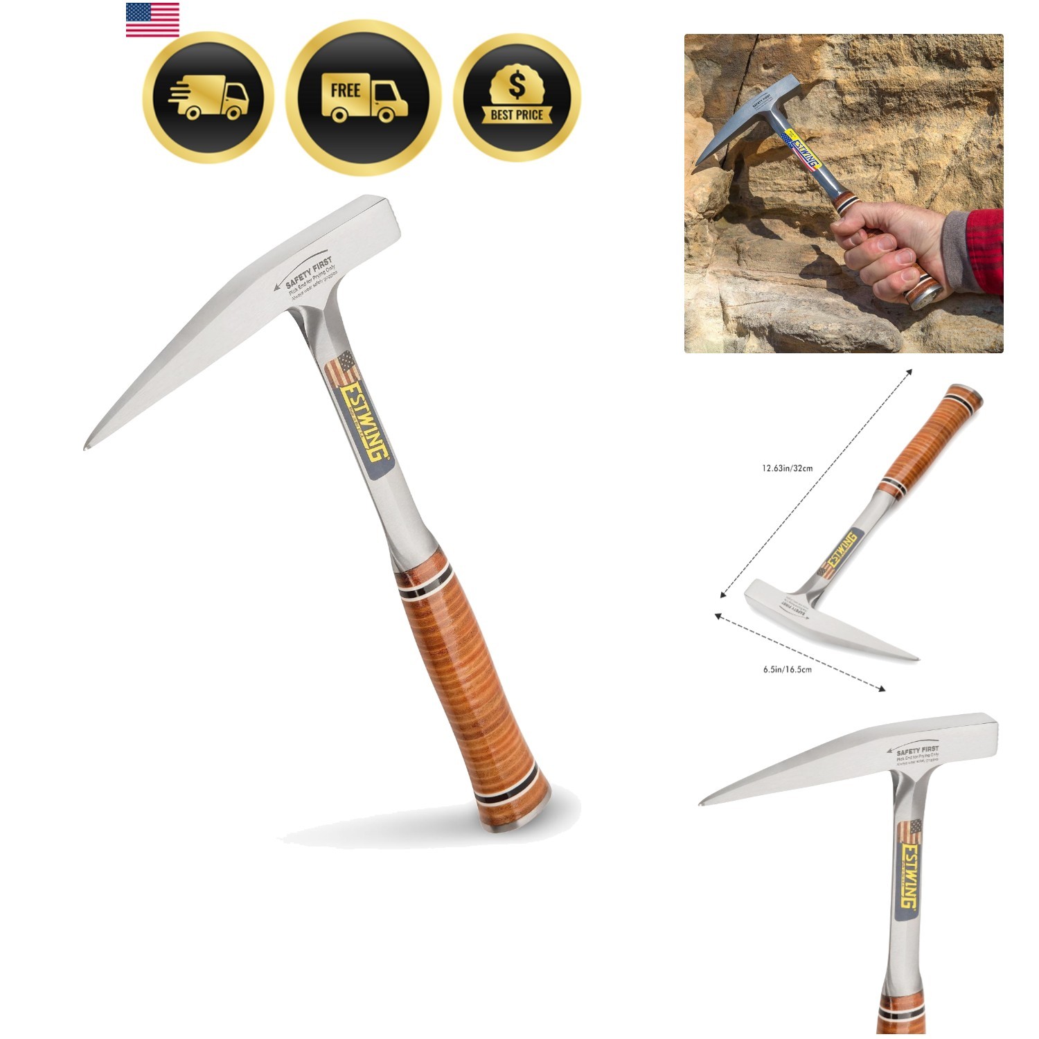 ESTWING Rock Pick - 13 oz USA Made Geology Hammer with Smooth Face & Genuine... gallery