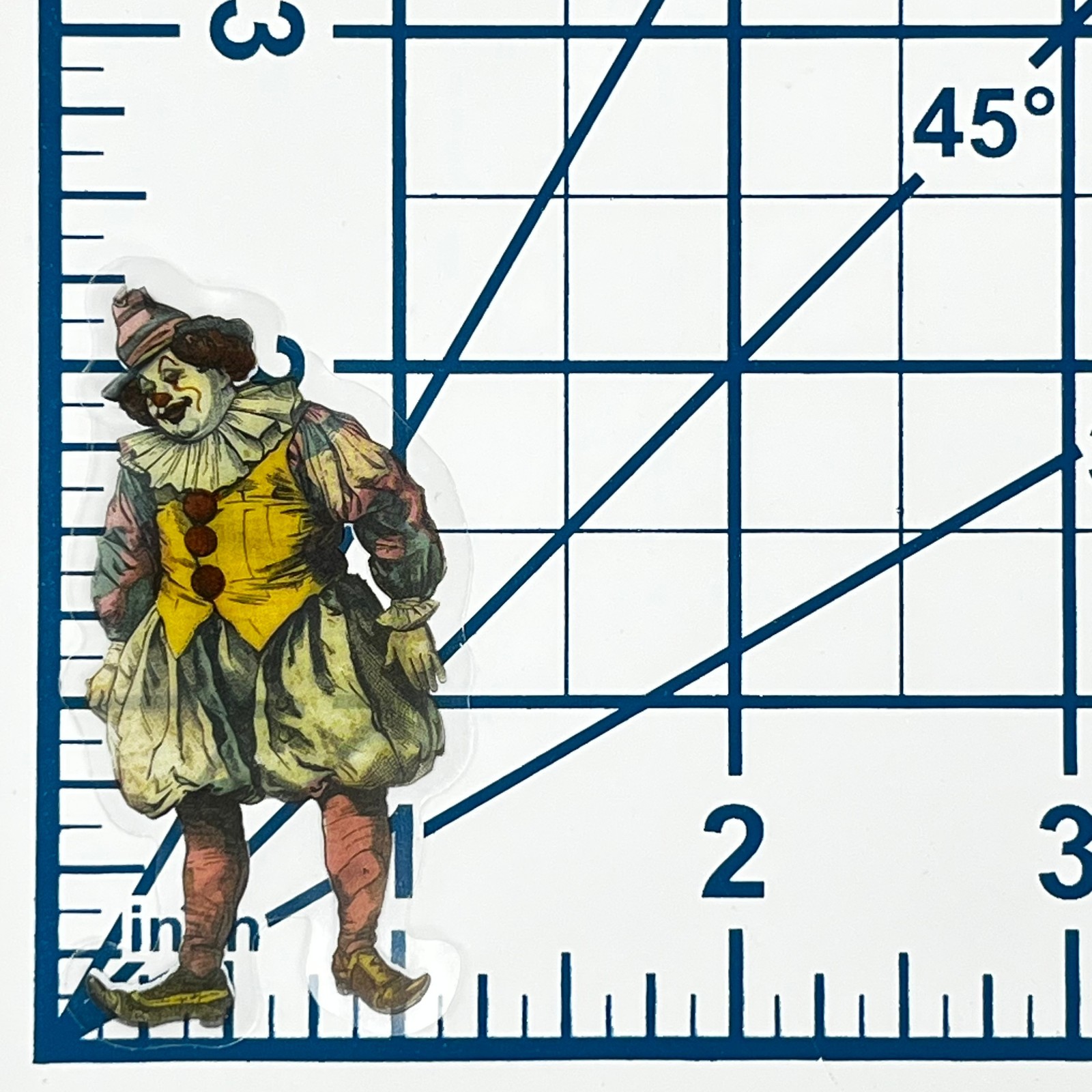 Victorian Clown Sticker Transparent Vinyl Circus Ephemera Jester Antique Style gallery