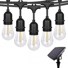 48FT Outdoor Solar LED String Light Weatherproof for Patio Garden Party Deckyard