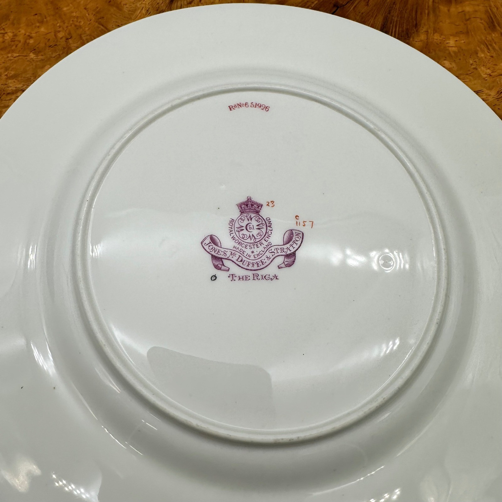 Royal Worcester England The Riga Jones McDuffee Stratton Salad Plates Set of 4 gallery
