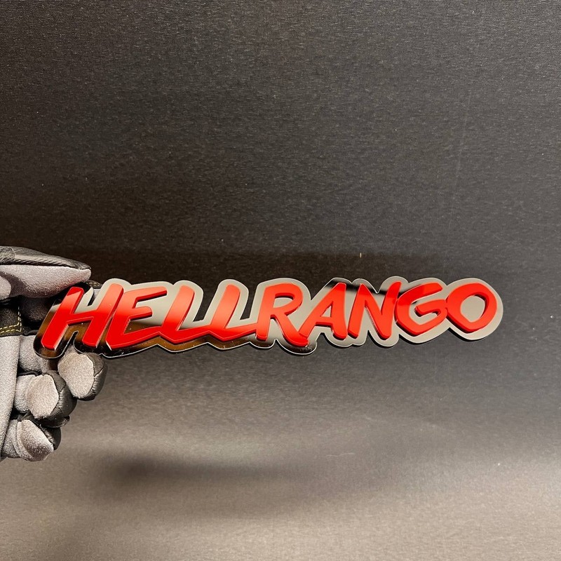 1x HELLRANGO Custom Text 3D Acrylic Car Emblem Badge Multicolor Fender Decal gallery