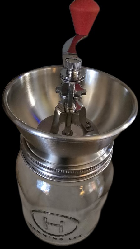 Manual Coffee Bean Grinder with Ceramic Conical Burr, 32 Oz Glass Jar & Lid. gallery