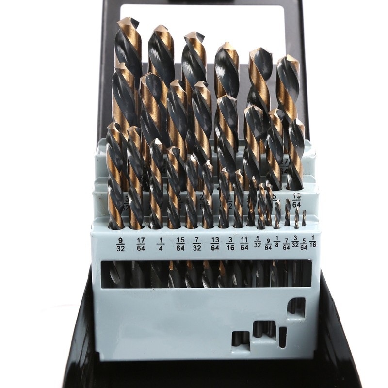 29Pcs 1/16"-1/2" Cobalt Left Hand Drill Bit Set for Cast Steel, Plastic and Wood gallery