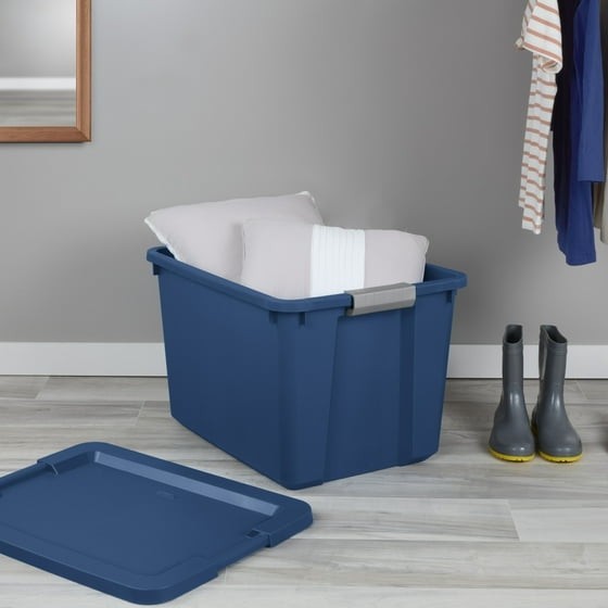 Large Storage Bin, 20 Gallon Plastic Storage Container with Latch Lid, Blue gallery