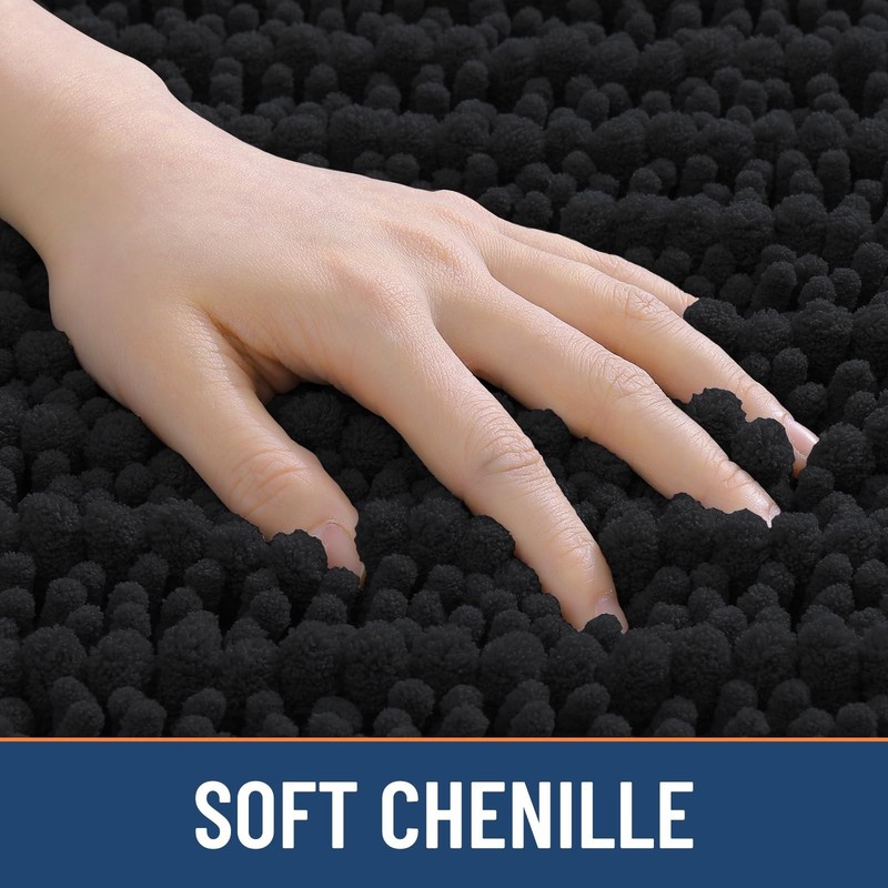 Extra Soft Chenille Bath Rugs 30x20 - Non-Slip, Absorbent, Machine Washable, Qui gallery
