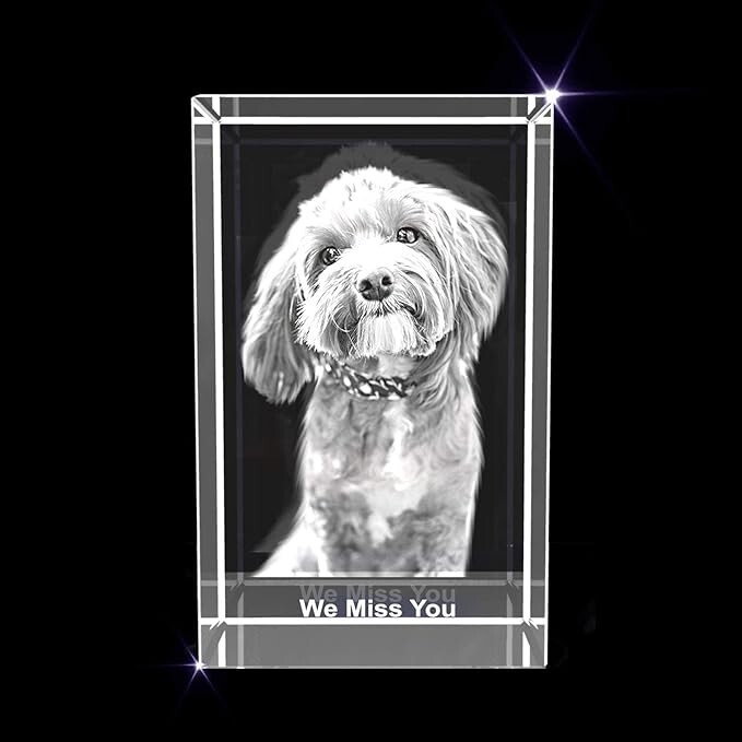 Personalized 3D Crystal Photo - Optional Multicolor Light Base| Gift Box| Custom gallery