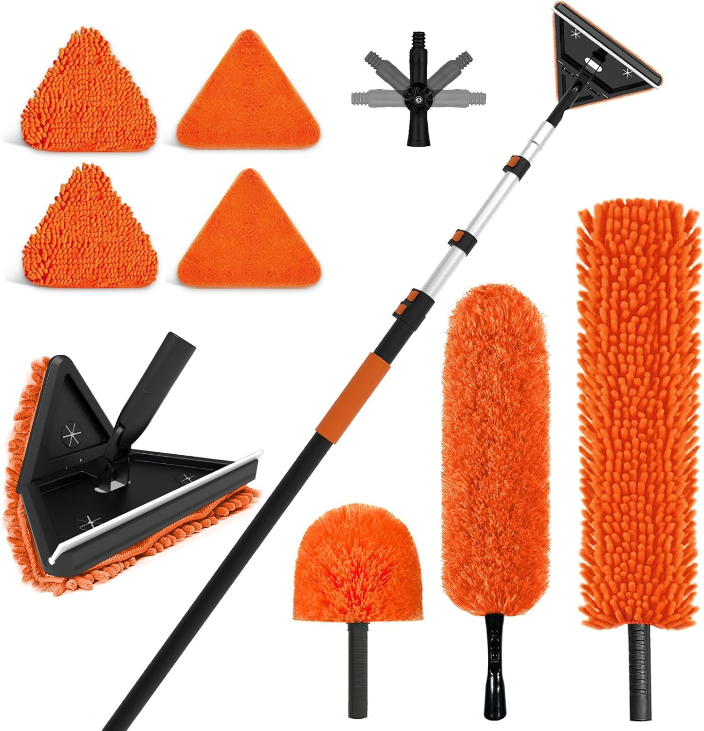 26FT Reach Duster Cleaner Kit, Dusters for Cleaning with Extension Pole, Baseboa gallery