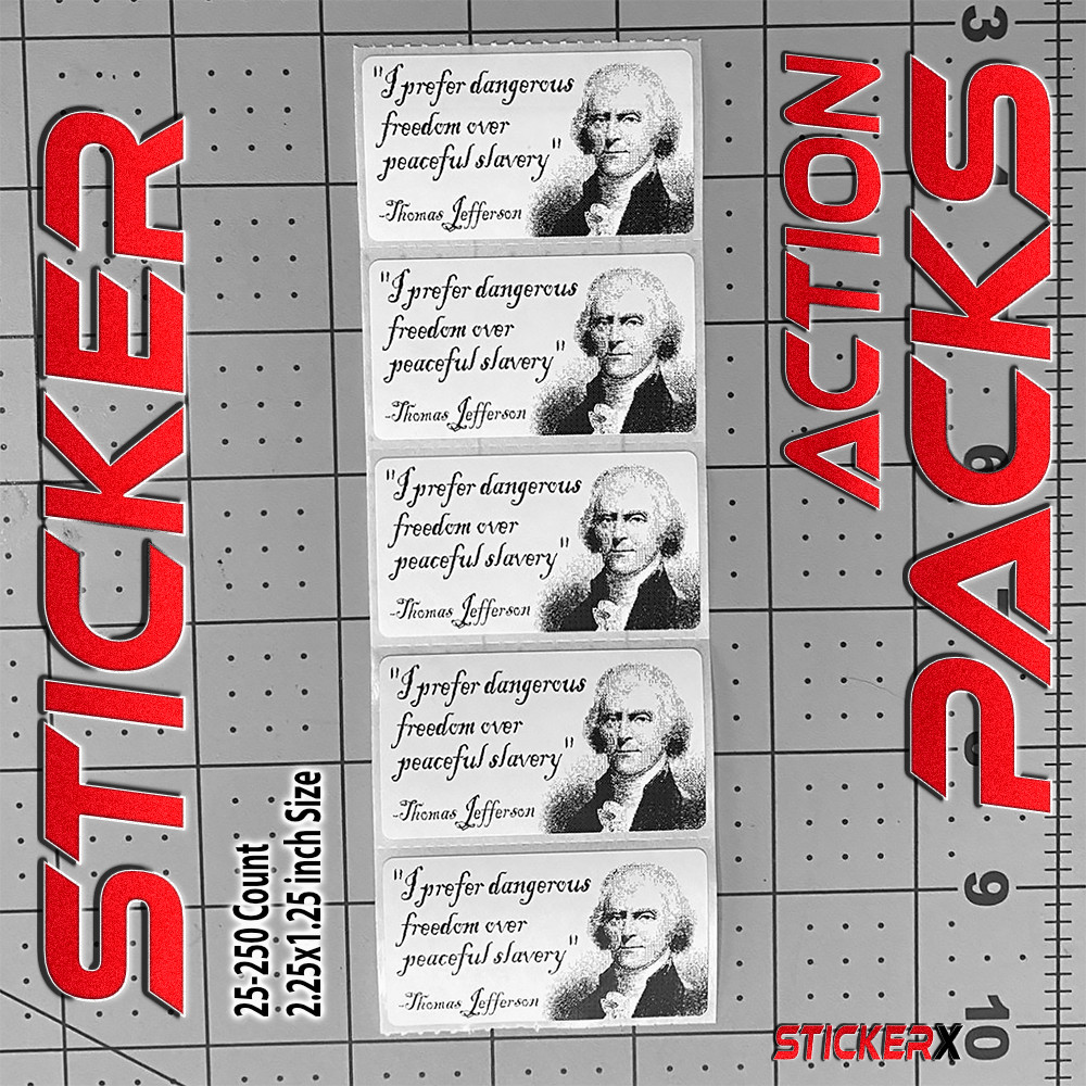Thomas Jefferson Sticker Freedom Quote Libertarian 25-250 Action Stickers USA gallery