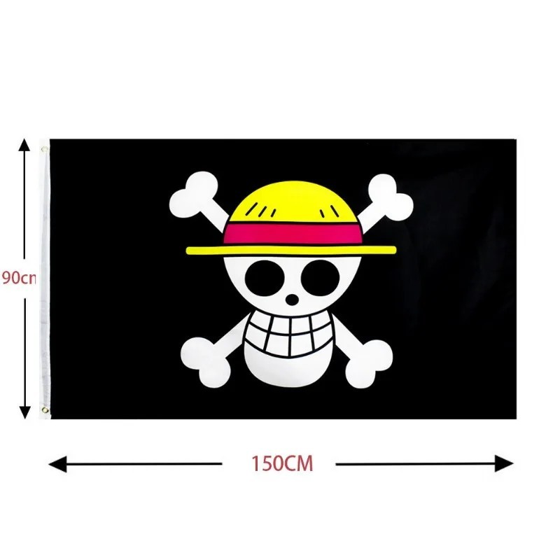 90x150cm One Piece Monkey D Luffy Straw Hat Pirates Skull Flag Anime Banner gallery