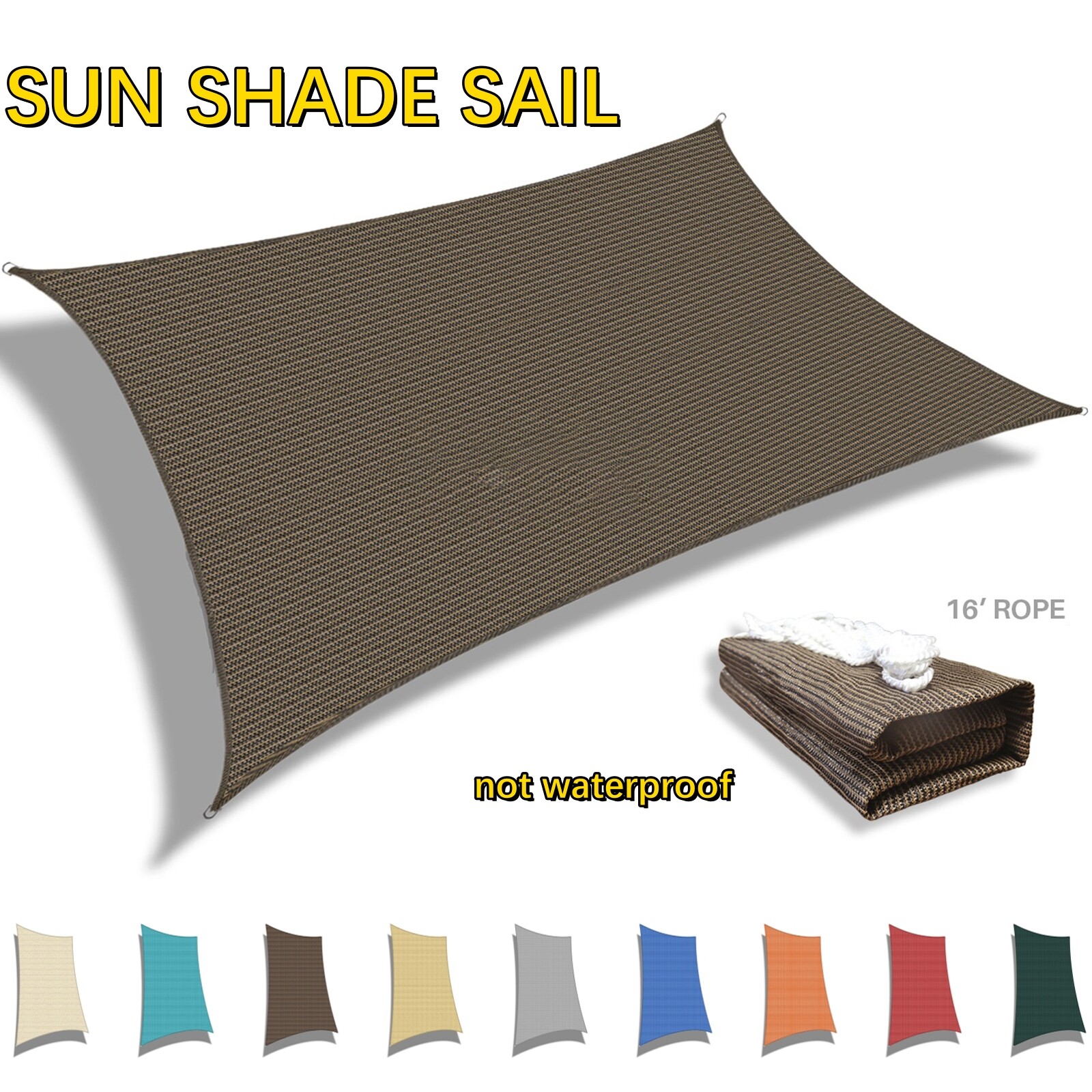 Sun Shade Sails Canopy Rectangle Awning Shelter Cover UV Blcok Yard Deck Outdoor gallery