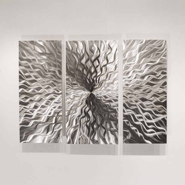 Modern Abstract Metal Wall Sculpture Art Contemporary Painting Home Decor Silver gallery