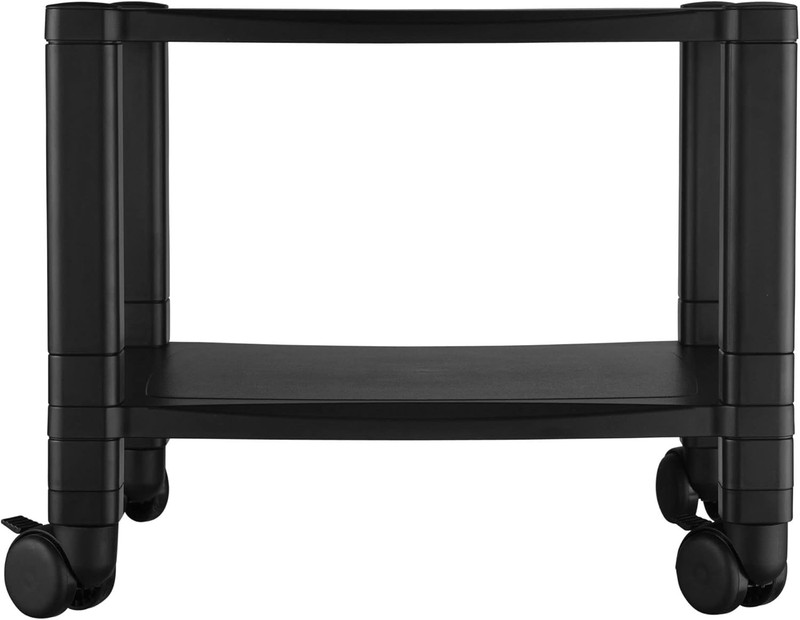 Mobile Printer Stand Cart, 2 Shelf with Drawer, Adjustable Height, Cable Managem gallery
