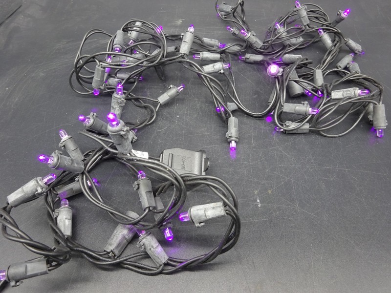 Easter / Halloween Purple Violet 60 LED Miniature String Lights 25ft, Vintage gallery