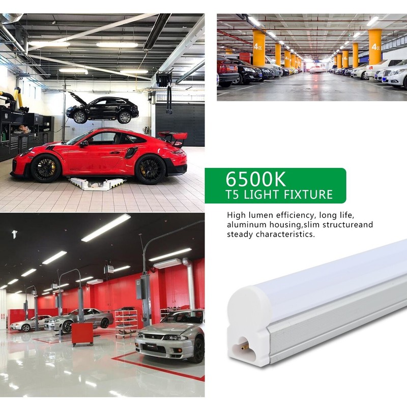 6 Pack LED T5 Integrated Single Fixture 4FT 20W LED Shop Light 6500K SuperBright gallery