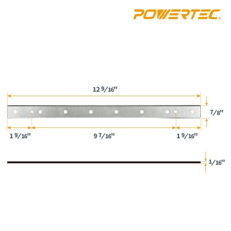 POWERTEC 12-1/2 inch Planer Blades Replacement for DW7342 DW734, 6pcs (12801DD) gallery