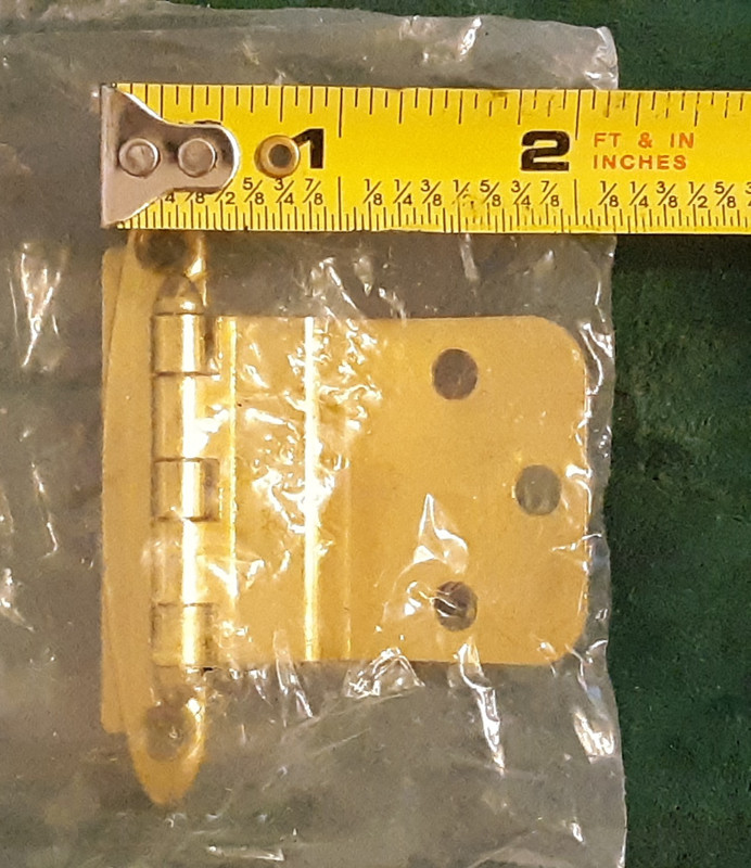 AMEROCK Bright Brass Non Self Closing Cabinet Door Hinges 3417-3 - NOS gallery