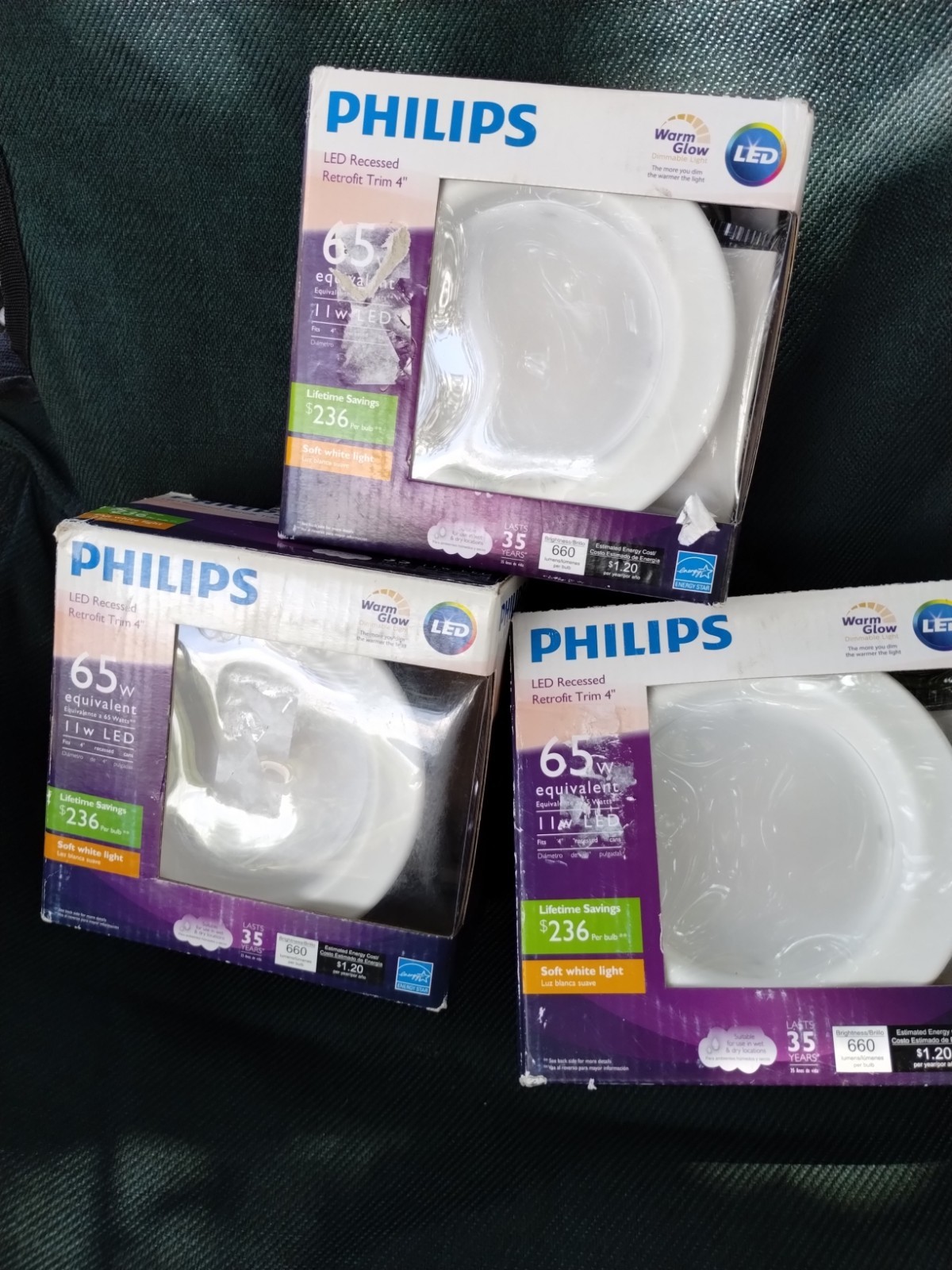 PHILLIPS LED 11 Watt 660 Lumens Recessed Retrofit Trim 4" - 592353IU0 (3count) gallery