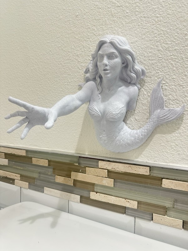 Mermaid Reaching Hand 9x9x7 Wall Mount Hanging Sculpture Art Fantasy Ocean Decor gallery