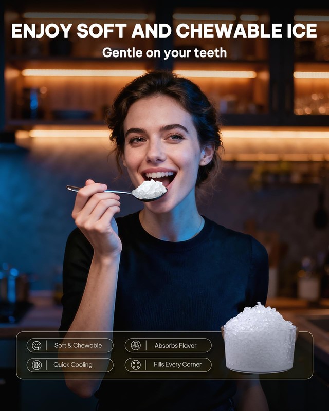 Silonn Nugget Ice Maker Countertop, Crushed Ice Maker & Pebble Ice Produces 44lb gallery