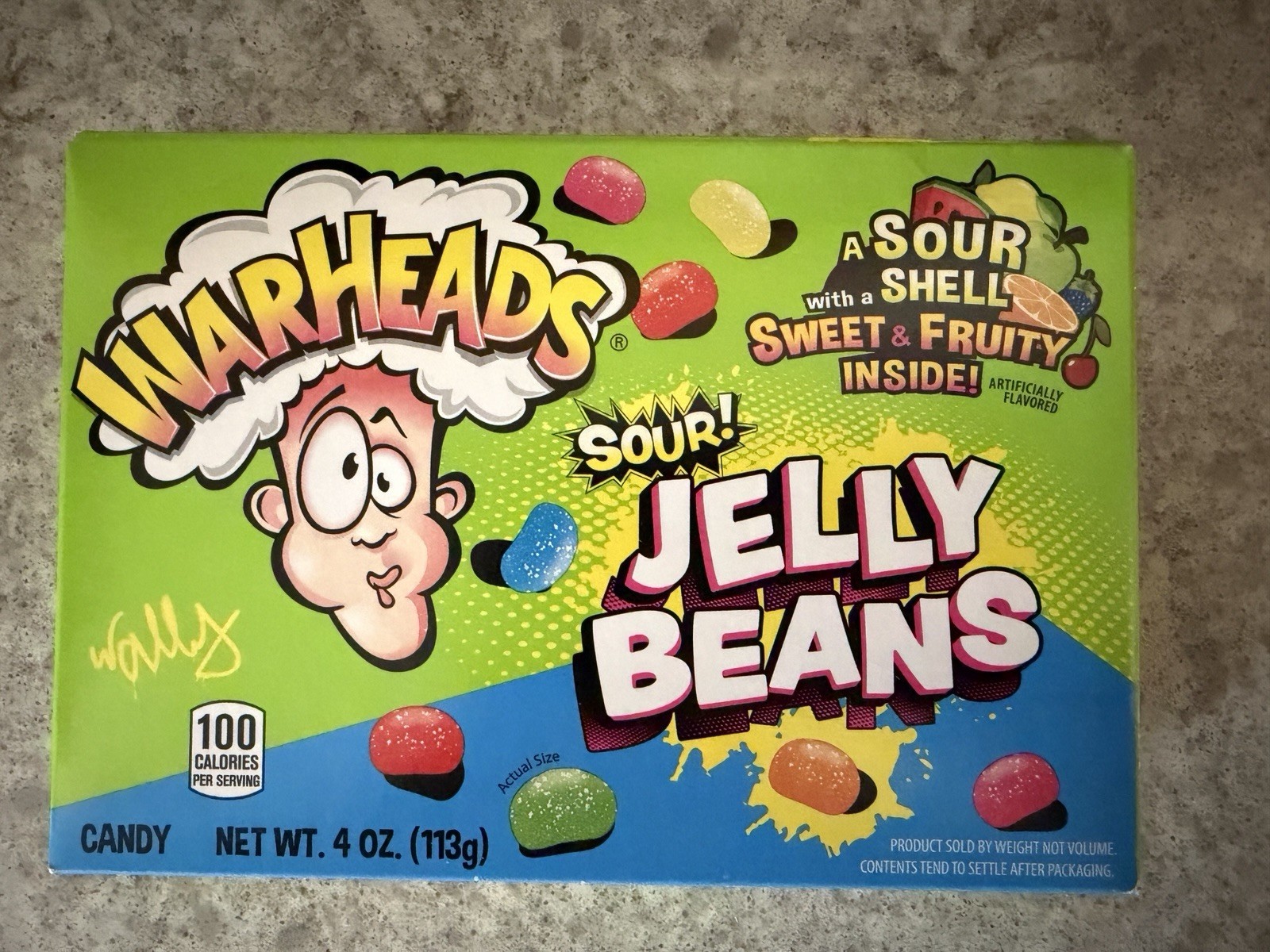 20 count - Warheads Sour Jelly Beans Candy Boxes (4 ozs) Exp 06/2026 gallery