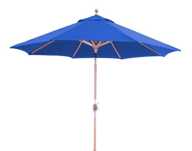 Galtech Octagonal Teak Patio Market Umbrella with Crank Lift and Rotational Tilt gallery