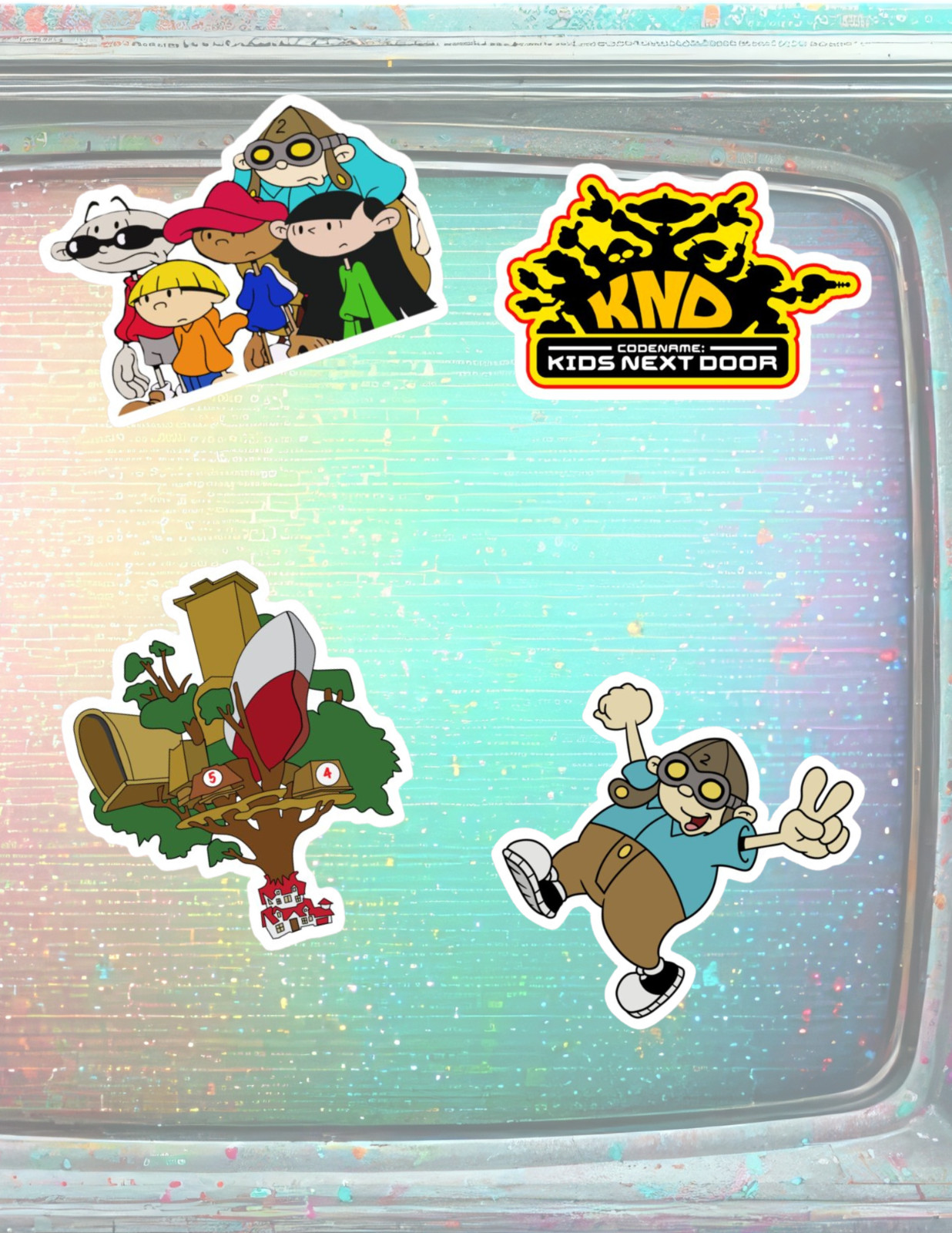 Kid Codename Next Door Retro Cartoon 4pcSticker Pack gallery