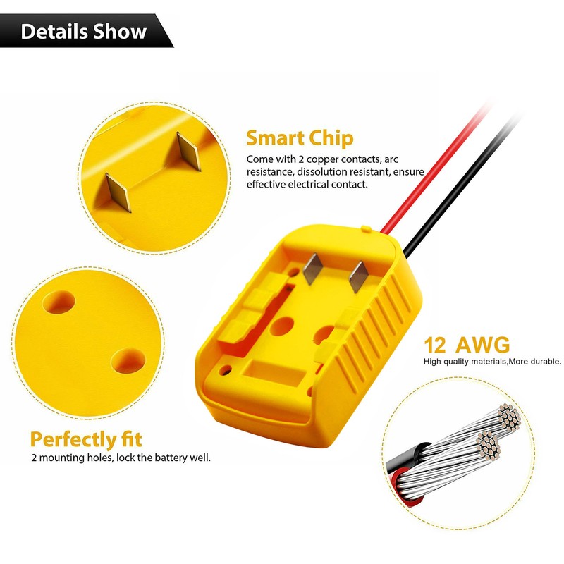 DIY Power Wheels Connector Adapter Compatible With Dewalt 18V 20V Battery Dock gallery