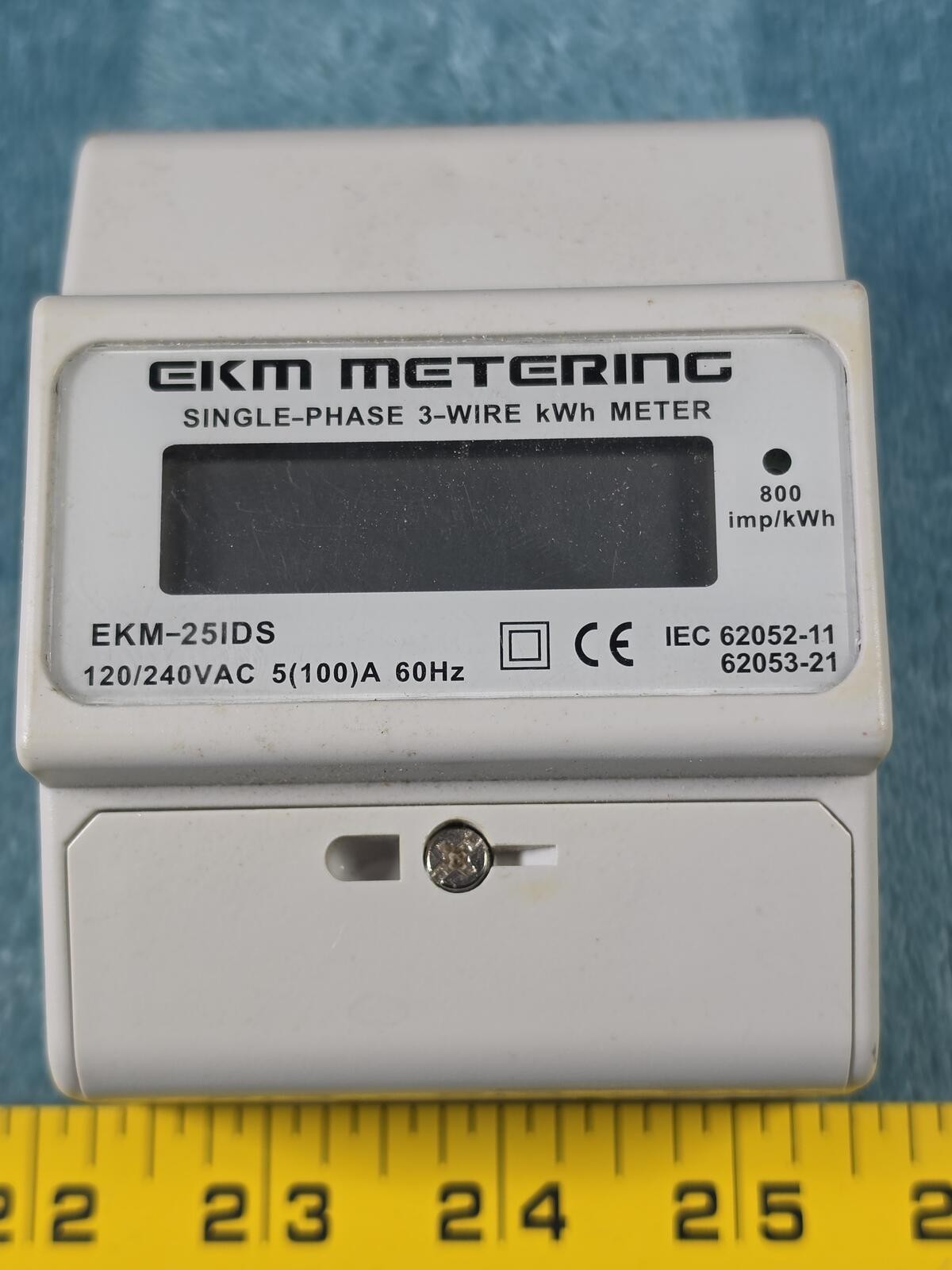 EKM-25IDS Single Phase 3-Wire kWh Meter 120/240V 5(100)A Open Box gallery